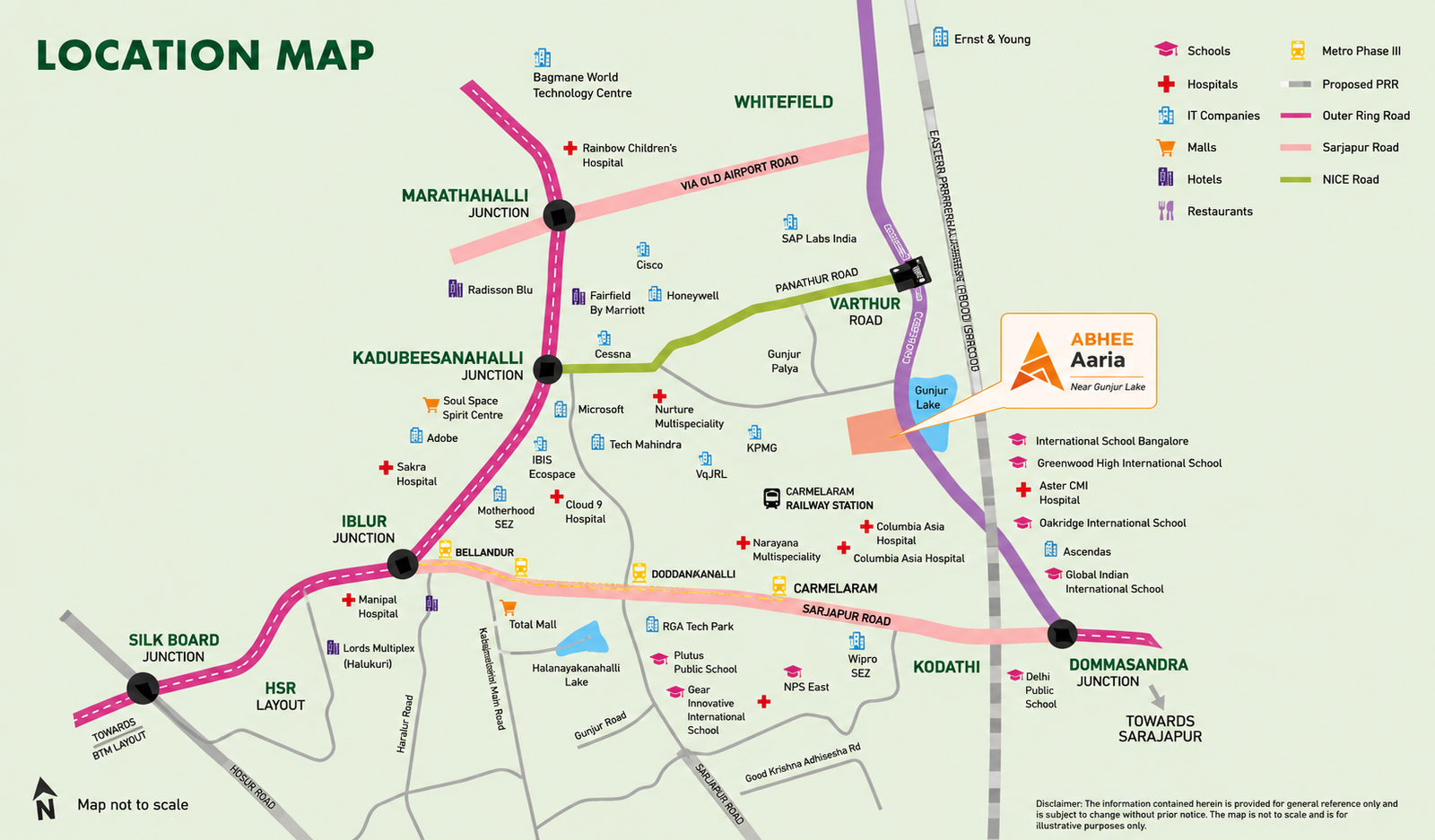 Location map for Abhee Aaria near Gunjur Lake